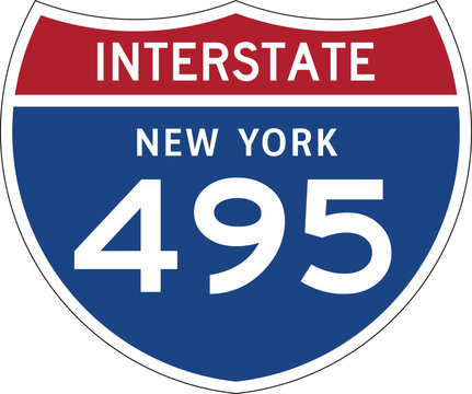 Interstate 495, New York, I-495 Highway Shield Design Vector