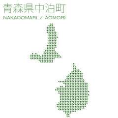 イラスト素材：日本地図　青森県中泊町ベクターイラストマップ	
