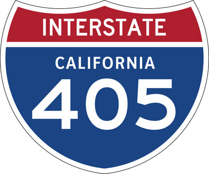 Interstate 405 California, I-405 Highway Shield Design Vector