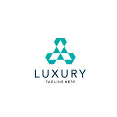 simple and modern letter A logo design template elements