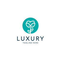 simple and modern beauty nature dental logo design template elements