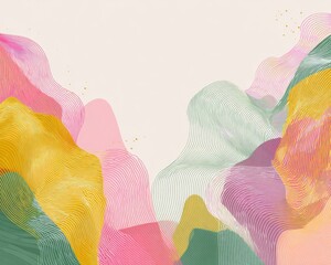 Abstract Pastel Mountains Digital Art