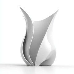 Modern White Vase With Geometric Design