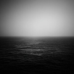 Empty Monochrome Ocean Horizon