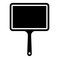 Barber hand mirror glyph solid icon