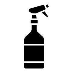 Barber spray bottle glyph solid icon