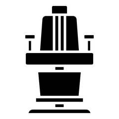 Barber chair glyph solid icon