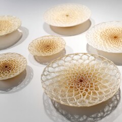 Elegant Light Beige Decorative Plates On Display