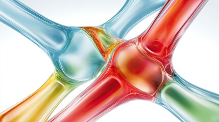 Colorful Intersecting Bone Structure Illustration