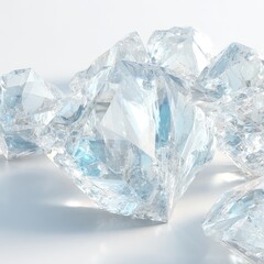 Clear Ice Cubes Close Up