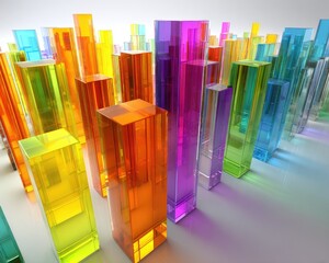 Colorful Abstract Geometric Blocks