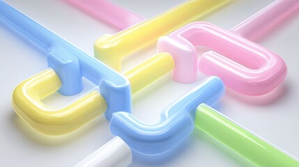Abstract Colorful Interlocking Tubes