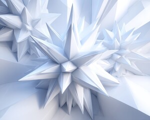 Abstract Geometric White Star Shapes 3D Design