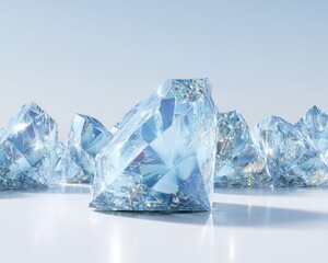 Ice Crystals Sparkling Geometric Design