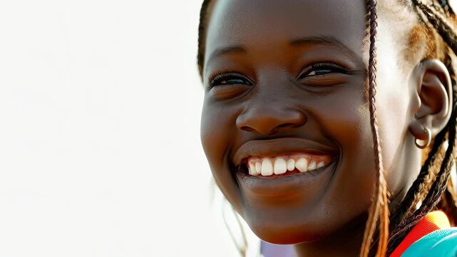 Radiant Smile of Youth: A portrait of a young individual, their face alight with a genuine, infectious smile. The photograph captures the joy and optimism that exudes. 