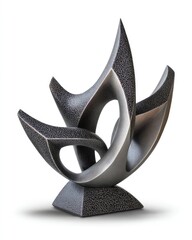 Abstract Metal Sculpture With Geometric Forms