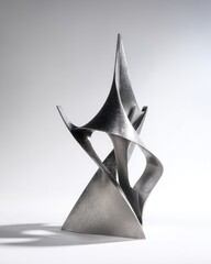 Abstract Metal Sculpture With Intricate Geometric Forms