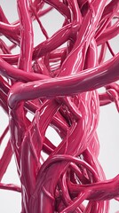 Abstract Pink Twisted Shapes Design