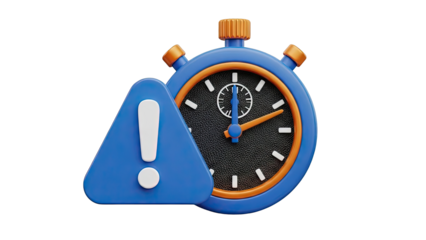 Stopwatch with Warning Symbol