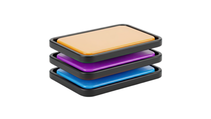 Stack of Colorful Rectangular Objects
