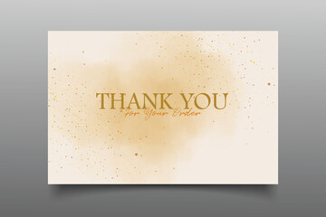thank you card minimalist design with watercolor background