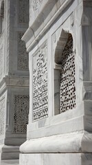 Intricate White Marble Carving Detail