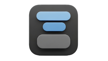 Abstract 3D UI Element with Rounded Rectangles