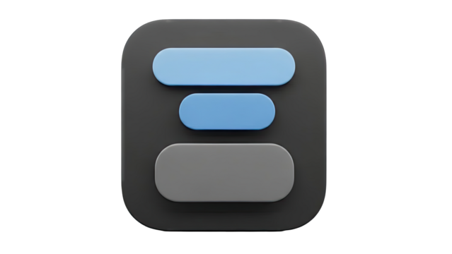 Abstract 3D UI Element with Rounded Rectangles - Powered by Adobe