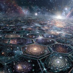 Galactic Hexagonal Cityscape