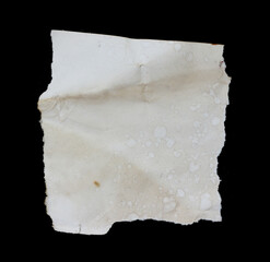 torn ripped paper on black background.