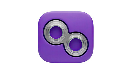 Purple rounded square icon with metallic infinity symbol