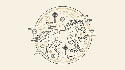 zodiac horse symbol illustration