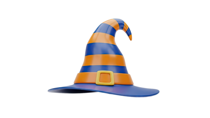 Striped Witch Hat with Yellow Buckle