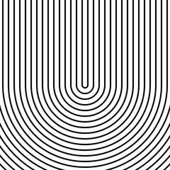 Circular lines background. Striped wallpaper. Surface pattern design with symmetrical linear ornament. Stripes motif. Digital paper with curves for page fills, designing, textile print.