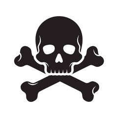 Simple vector illustration of human skull and crossbones symbol