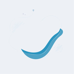 Abstract heart shape graphic with blue flowing elements and copy space