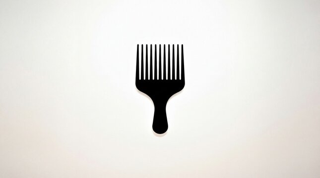 Minimal afro comb icon on bright background representing Black History Month and its cultural significance in style and identity