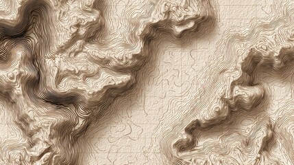a detailed terrain map that occupies most of the frame. it's presented in grayscale tones with varying shades to represent elevation changes across the landscape
