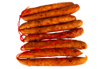 Thai pork sausage isolated on a white background