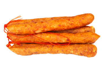 Thai pork sausage isolated on a white background