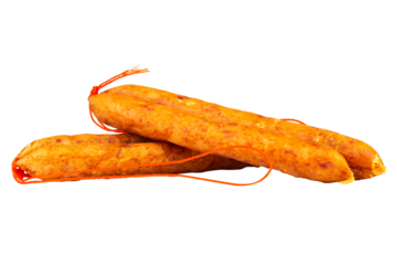 Thai pork sausage isolated on a white background