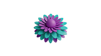 Stylized Flower with Purple and Teal Petals