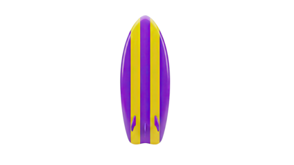 Purple and Yellow Striped Surfboard