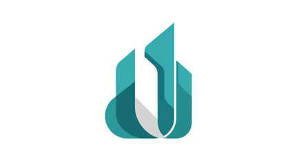 Abstract Geometric Logo Design in Teal and Grey for Modern Branding and Concept