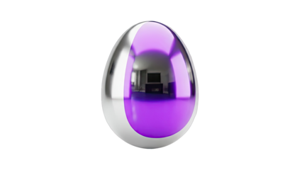 Silver and Purple Egg Object