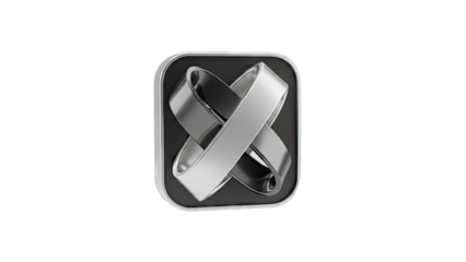 Silver Intersecting Rings Icon