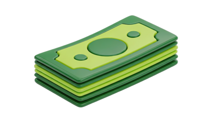 Stack of stylized green banknotes