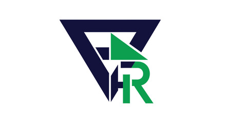 Abstract Geometric Logo Design with Green and Blue Shapes and Elegant Graphical Elements