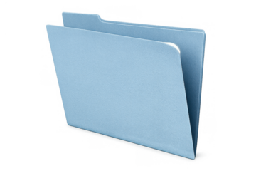 Blue file folder icon representing data organization and document management with office storage concept