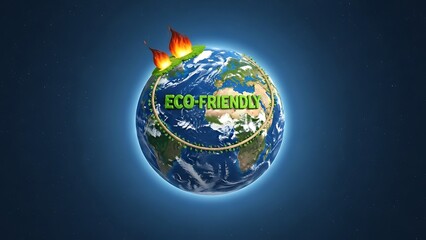 Eco Friendly Earth with Green Energy Concept.
